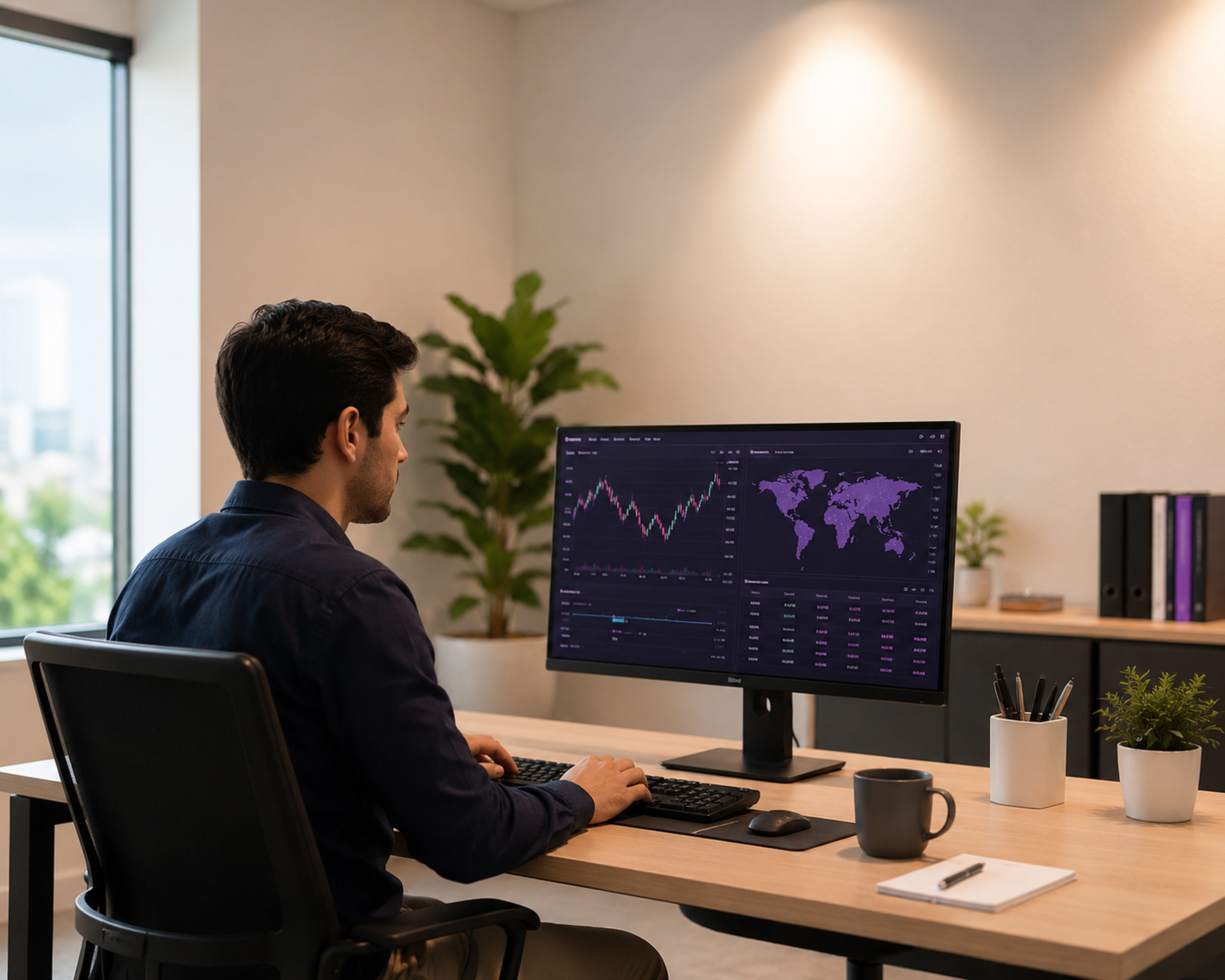 Operations Director at desk